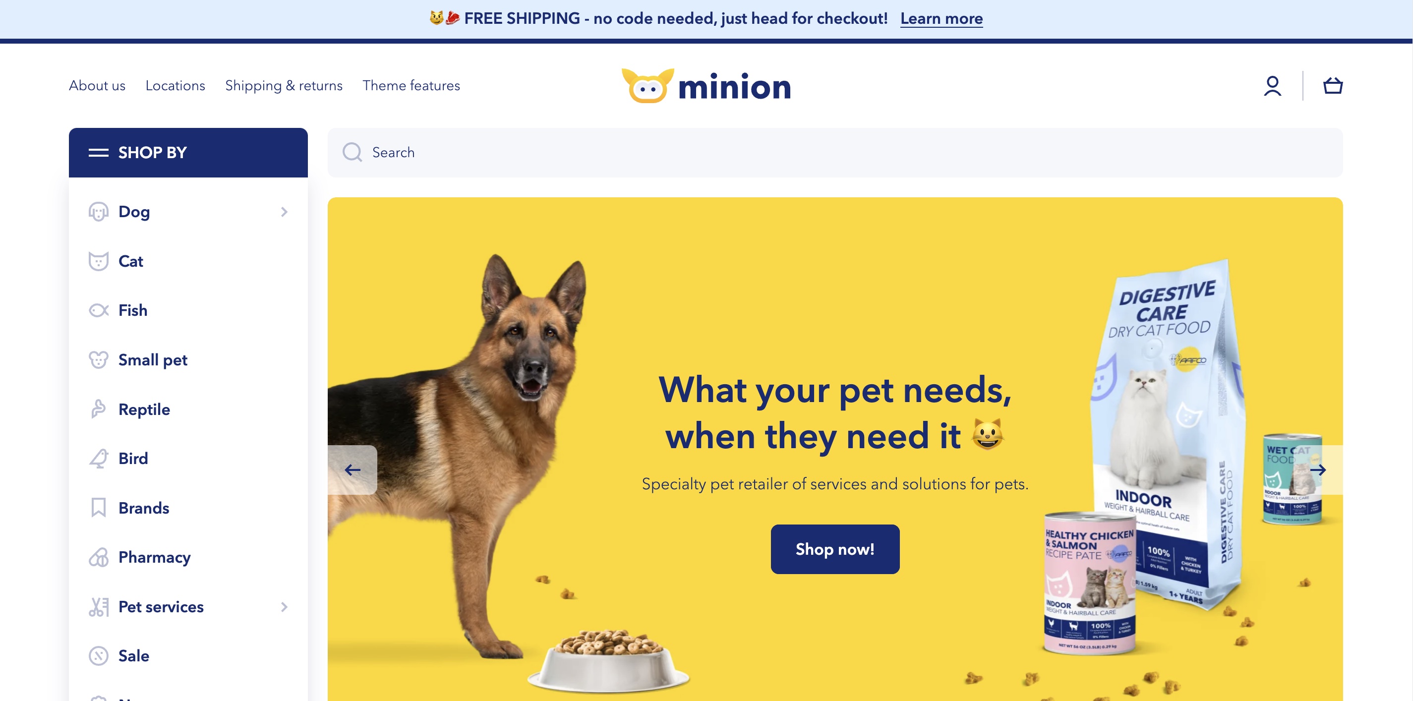 Minion pet food theme