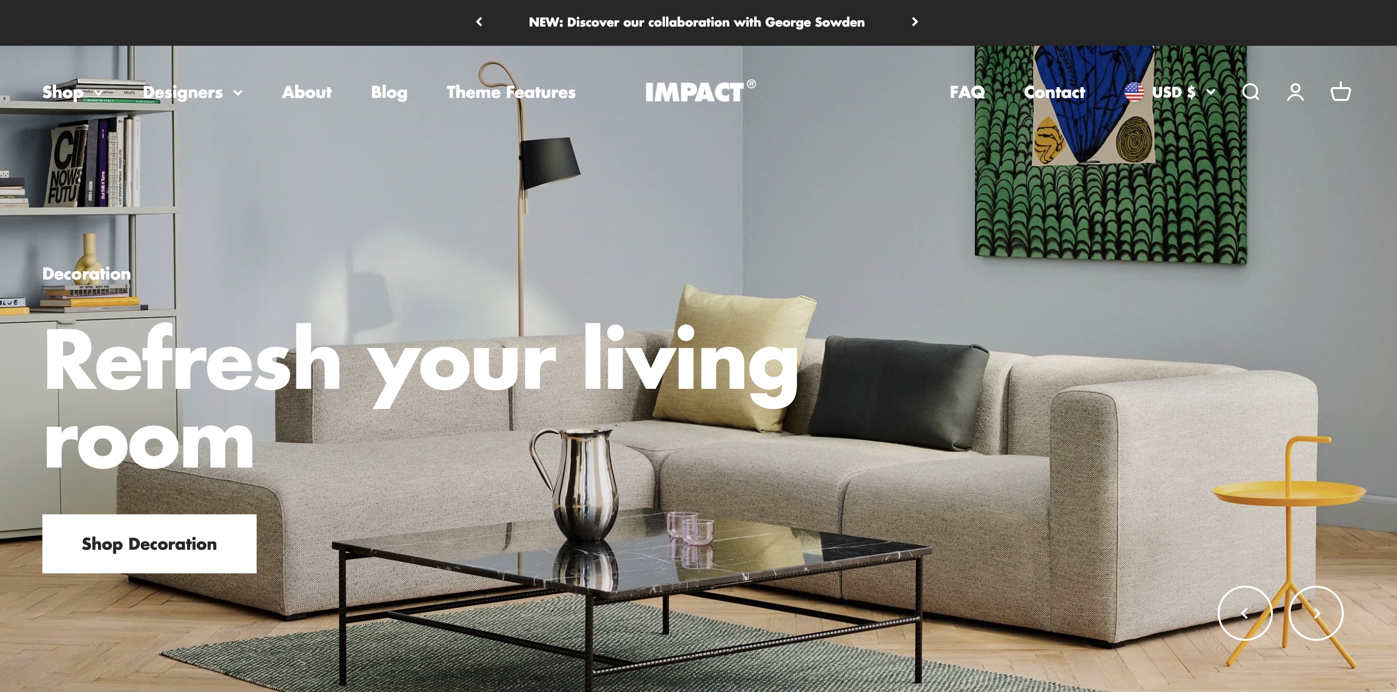 Impact shopify paid furniture theme